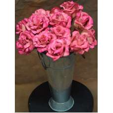 Dried Pink Corn Husk Roses - Open Flowers