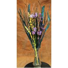 Dried Purple Yellow Flower Bouquet