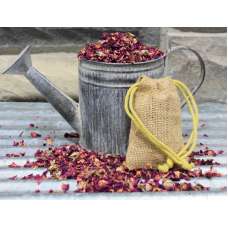 Rose Buds and Petal Burlap Sachets