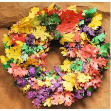 Dried Fall Leaves Wreath Large