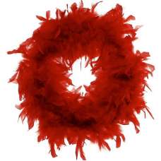 Red Chandelle Feather Wreath 18 inch diameter