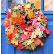 Dried Fall Leaves Wreath