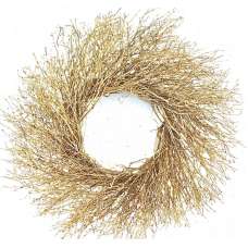 Dried Gold Quail Brush Wreath