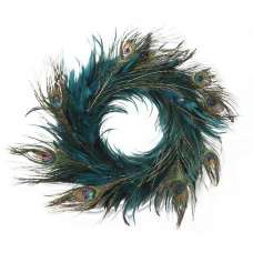 Peacock Feather Wreath - Turquoise 14-18