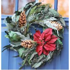 Poinsettia Festive Holiday Wreath